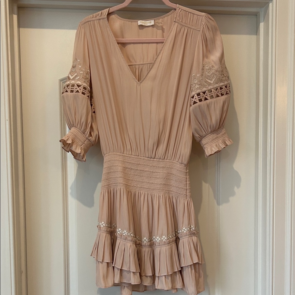 Ramy Brook Blush Mini Dress with Embroidered Details